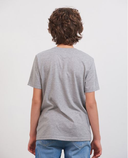 Camiseta de Niño, Regular Fit Cuello Redondo - Gráfico Textil - Tela Jaspeada