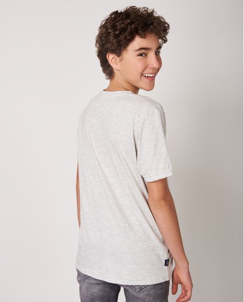Camiseta de Niño, Regular Fit Cuello Redondo - Gráfico Textil Jaspe