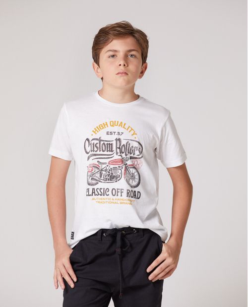 Camiseta de Niño, Cuello Redondo - Gráfico Policromía Textil