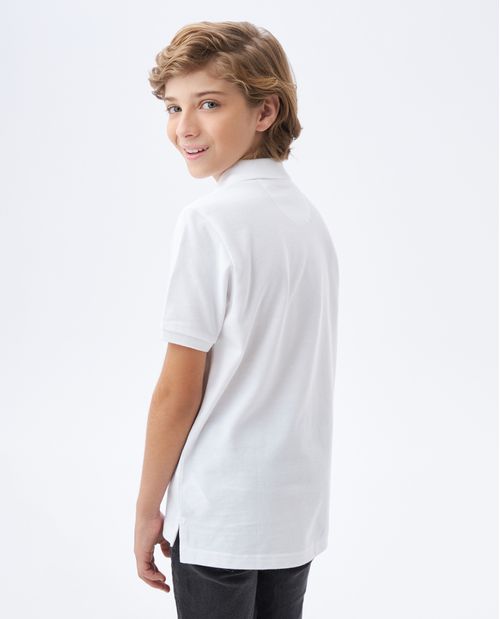 Camiseta de Niño Tipo Polo, Regular Fit Manga Corta - Diseño Básico Fondo Entero