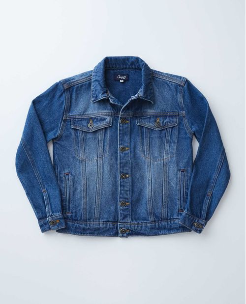 Chaqueta de Niño en Denim, Tipo Trucker Regular Fit - Azul