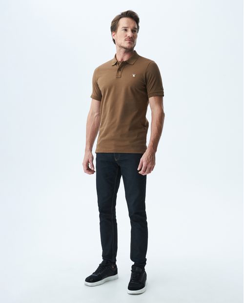 Camiseta de Hombre Tipo Polo, Slim Fit Manga Corta - Algodón + elastano