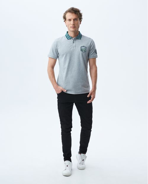 Camiseta de Hombre Tipo Polo, Slim Fit Manga Corta - TOGS Aplique Bordado