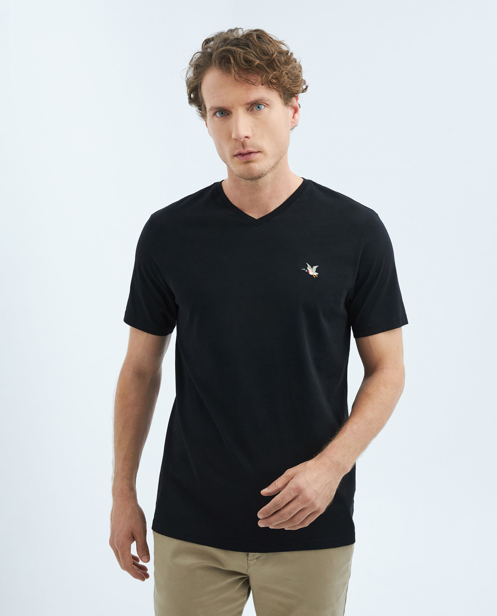 Camisetas Negras Regular Fit – Cuello V