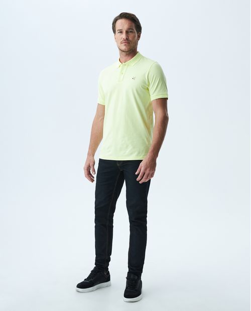 Camiseta de Hombre Tipo Polo, Slim Fit Manga Corta - Algodón + elastano