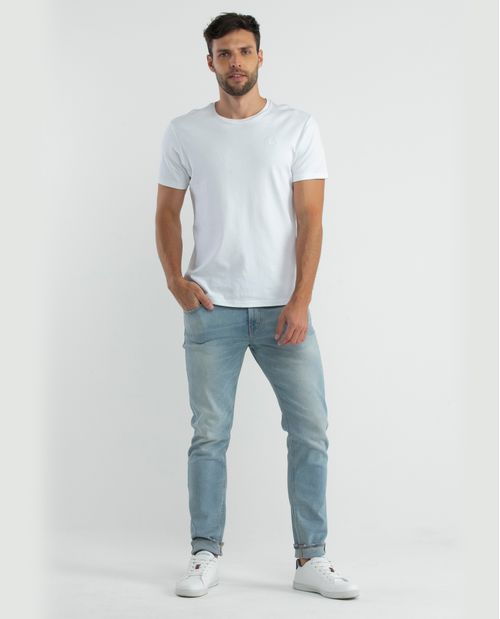 Jean de Hombre Straight Fit, Morrison, Bota Slim - Azul Claro