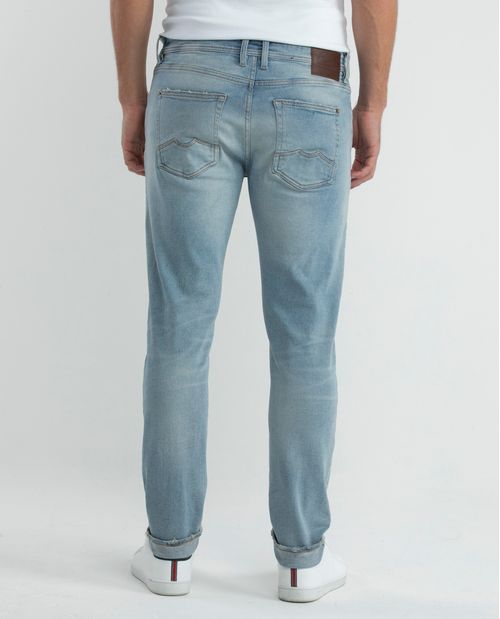 Jean de Hombre Straight Fit, Morrison, Bota Slim - Azul Claro