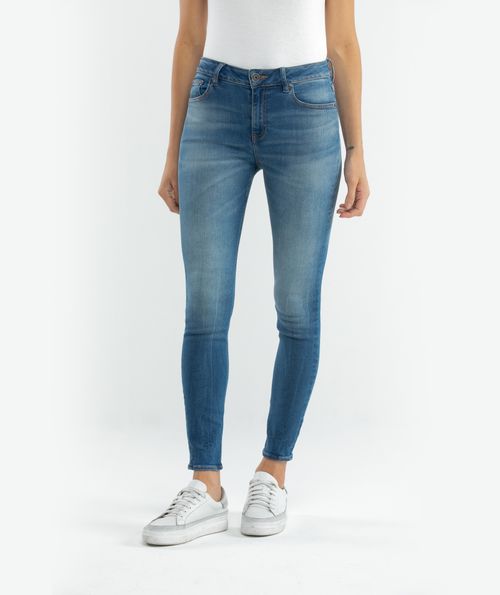 Jean de Mujer High Rise, Cosmo, Bota Skinny - Azul Medio