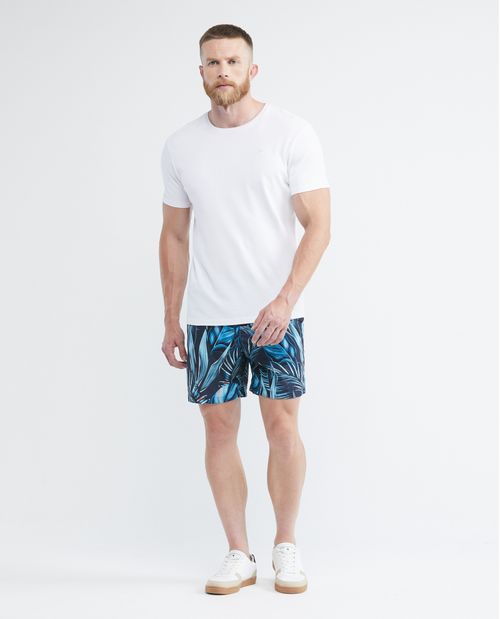 Pantaloneta de Baño Para Hombre, Straight Fit - Hojas Tropicales