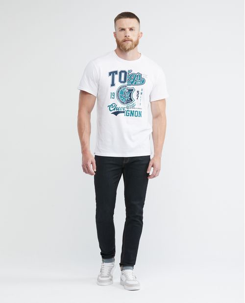 Camiseta Gráfica de Hombre, Classic Fit Cuello Redondo - TOGS Gráfico Frontal