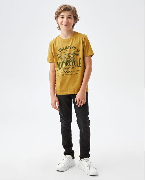 Camiseta Gráfica de Niño, Cuello Redondo - Diseño Frontal Estampado