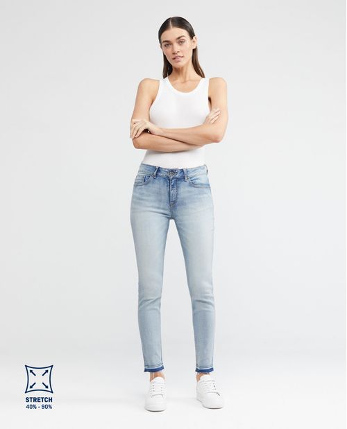 Jean de Mujer High Rise, Cosmo, Bota Skinny - Azul Claro
