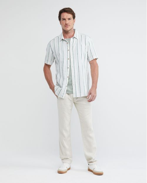 Pantalón de Hombre Tipo Chino, Regular Fit Bota Slim - Pretina con Canal y Cordón