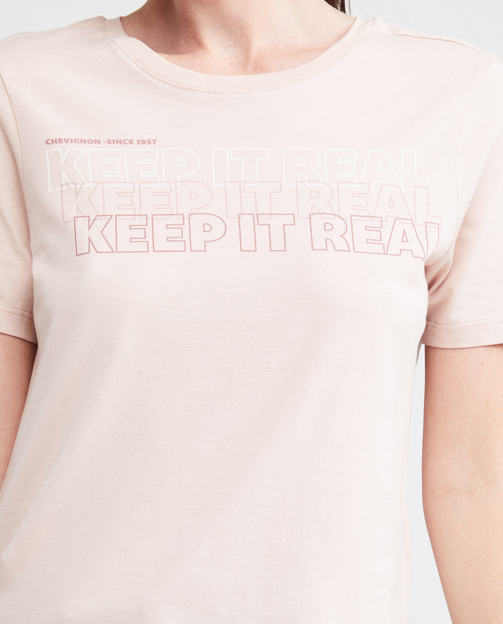 Camiseta básica con cuello redondo de Mujer TEX