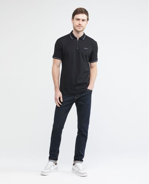 Camiseta de Hombre Tipo Polo, Slim Fit Manga Corta - Perilla con Cierre