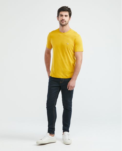 Camiseta Básica de Hombre, Slim Fit Cuello Redondo - Algodón Pima