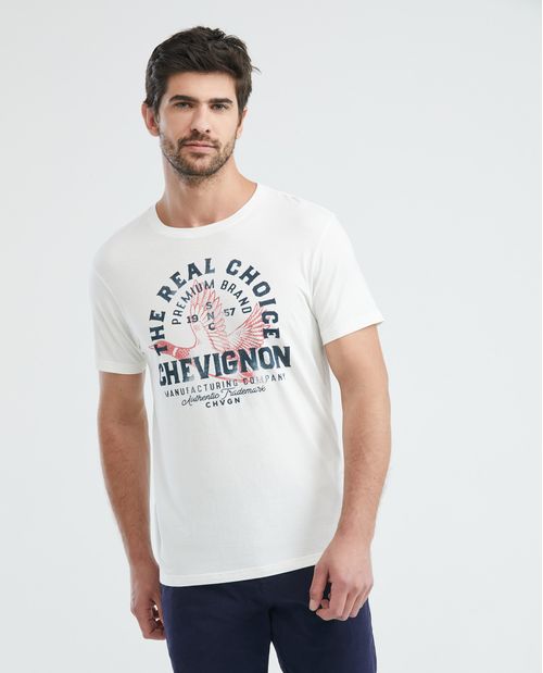 Camiseta Gráfica de Hombre, Classic Fit Cuello Redondo - Estampación Textil