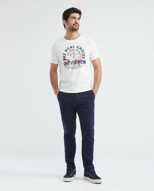 Camiseta Gráfica de Hombre, Classic Fit Cuello Redondo - Estampación Textil