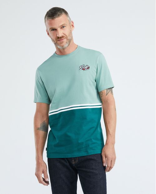 Camiseta de Hombre, Slim Fit Cuello Redondo - TOGS Bloques de Color