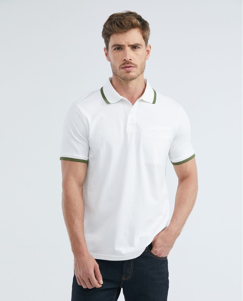 Camiseta de Hombre Tipo Polo, Slim Fit Manga Corta - Bolsillo