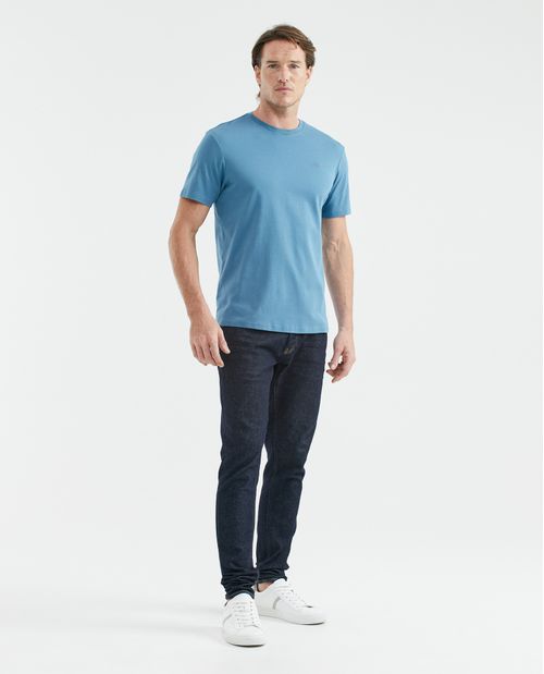 Camiseta Básica de Hombre, Slim Fit Cuello Redondo - 100% Algodón Doble Punto