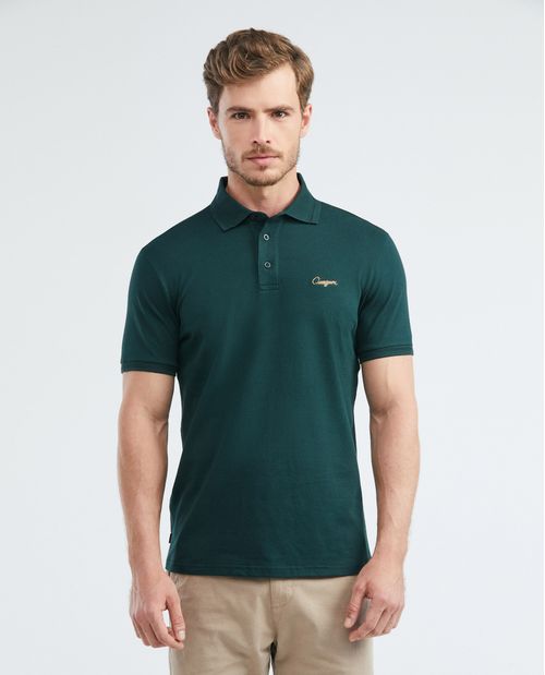 Camiseta de Hombre Tipo Polo, Slim Fit Manga Corta - Tejidos Textura Espina de Pescado