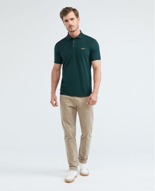 Camiseta de Hombre Tipo Polo, Slim Fit Manga Corta - Tejidos Textura Espina de Pescado