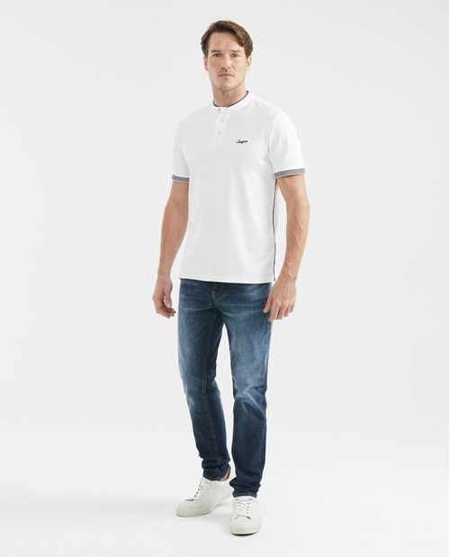 Camiseta de Hombre Tipo Polo, Slim Fit Manga Corta - Cuello Nerú