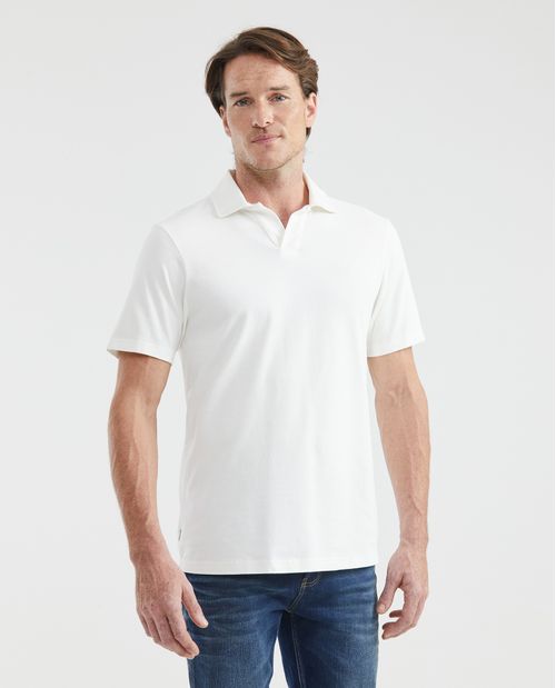 Camiseta de Hombre Tipo Polo, Slim Fit Manga Corta - Perilla en V