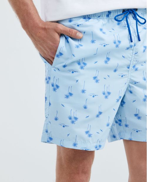 Pantaloneta de Baño Para Hombre, Regular Fit - Print Palmeras
