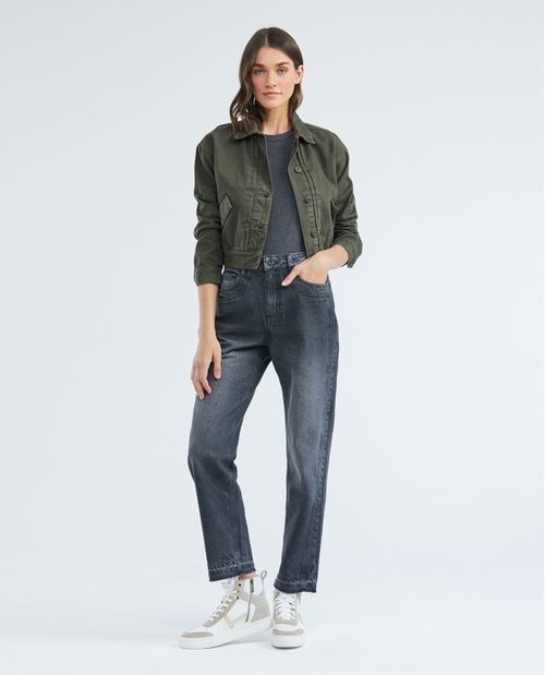 Jean de Mujer Straight Fit, Boot Cut - Gris Medio