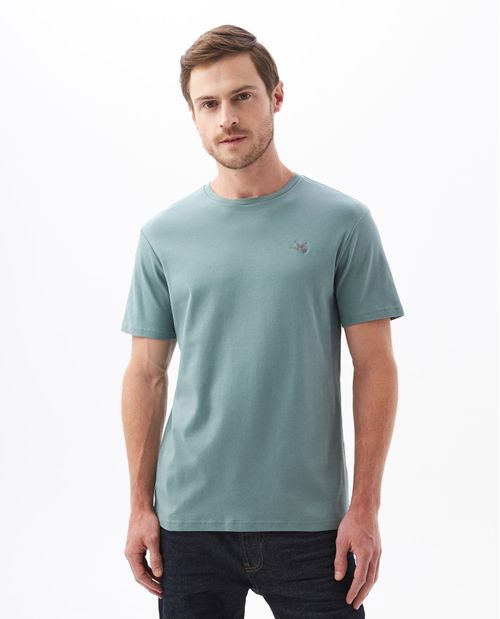 Camiseta Básica de Hombre, Slim Fit Cuello Redondo - 100% Algodón