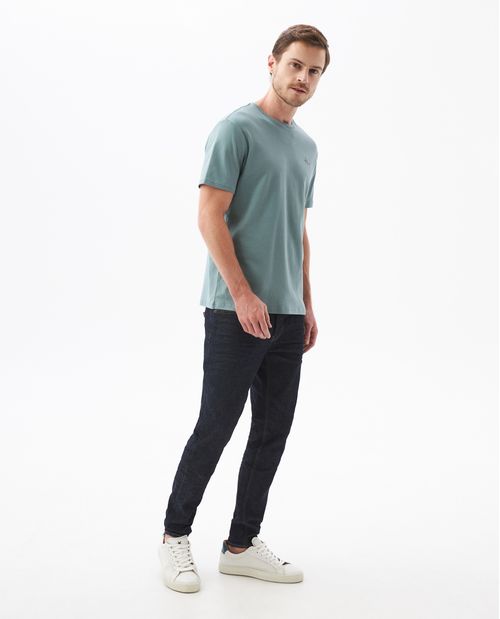 Camiseta Básica de Hombre, Slim Fit Cuello Redondo - 100% Algodón