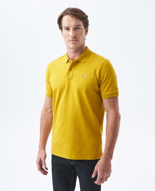 Camiseta de Hombre Tipo Polo, Slim Fit Manga Corta - Piqué Algodón + Elastano