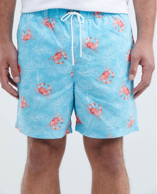 Pantaloneta de Baño Para Hombre, Regular Fit - Print Cangrejos