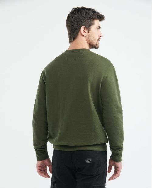 Buzo de Hombre, Cerrado Cuello Redondo - Tipo Sweatshirt con Gráfico Frontal