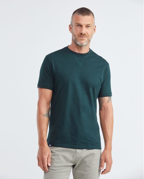 Camiseta de Hombre, Classic Fit Cuello Redondo - Detalle Líneas 3D