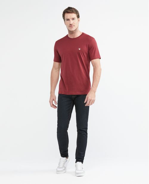 Camiseta Básica de Hombre, Slim Fit Cuello Redondo - Algodón Pima