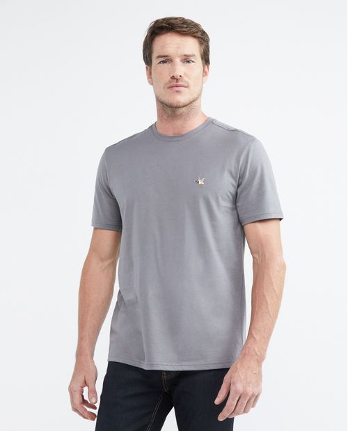 Camiseta Básica de Hombre, Slim Fit Cuello Redondo - Algodón Pima