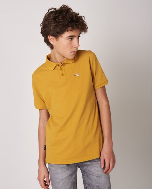 Camiseta de Niño Tipo Polo, Regular Fit Manga Corta - Tejidos a Tono