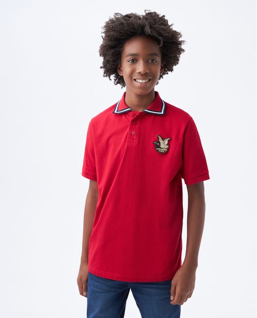 Camiseta de Niño Tipo Polo, Regular Fit Manga Corta - Aplique Bordado TOGS