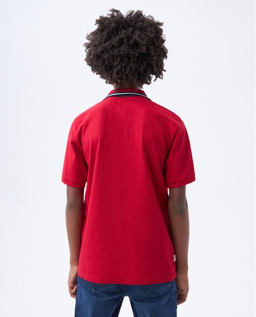 Camiseta de Niño Tipo Polo, Regular Fit Manga Corta - Aplique Bordado TOGS