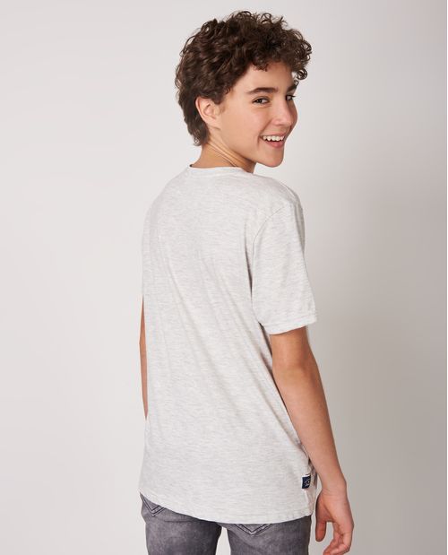 Camiseta de Niño, Regular Fit Cuello Redondo - Gráfico Textil Jaspe