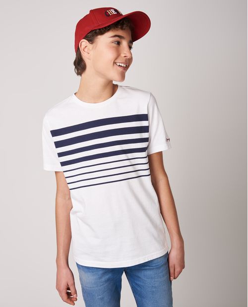 Camiseta de Niño, Regular Fit Cuello Redondo - Bloque de Color