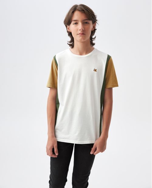 Camiseta de Niño, Cuello Redondo - Bloques de Color