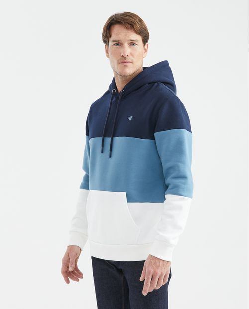 Buzo de Hombre, Cerrado con Capucha - Bloques de Color