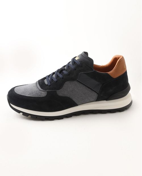Tenis de Hombre, Estilo Runner - Cuero y Material Textil