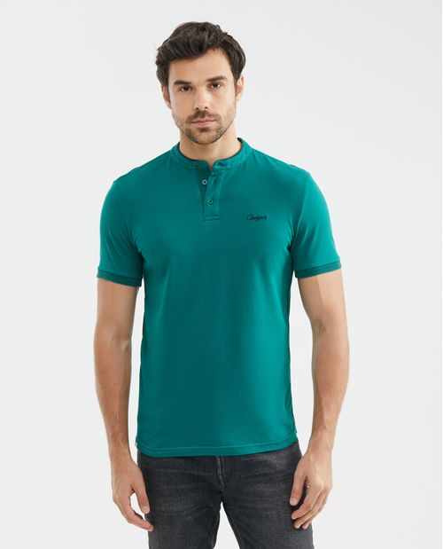Camiseta de Hombre Tipo Polo, Slim Fit Manga Corta - Cuello Nerú