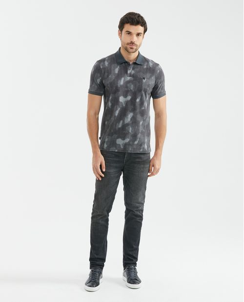 Camiseta de Hombre Tipo Polo, Slim Fit Manga Corta - Maxi Print Camuflado