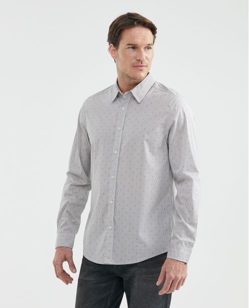 Camisa de Hombre, Slim Fit Manga Larga - Rayas Easy Iron
